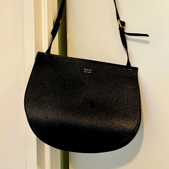 OAD black leather bag with adjustable shoulder strap; never used. - Picture 1 of 5